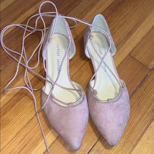 Pink Lace up flats